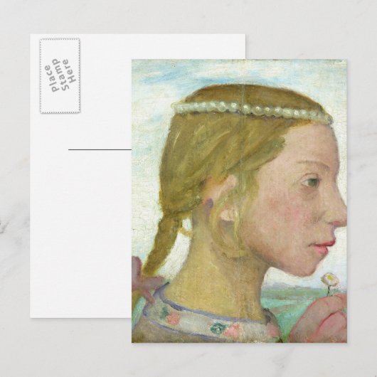 Ein junges Mädchen Postkarte (Vorne/Hinten)