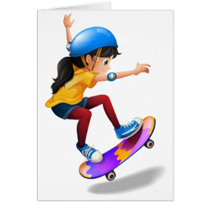 Ein junges Mädchen Skateboarding