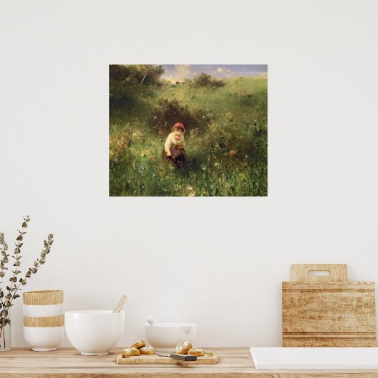 Ein junges Mädchen vor Ort Poster (Küche)