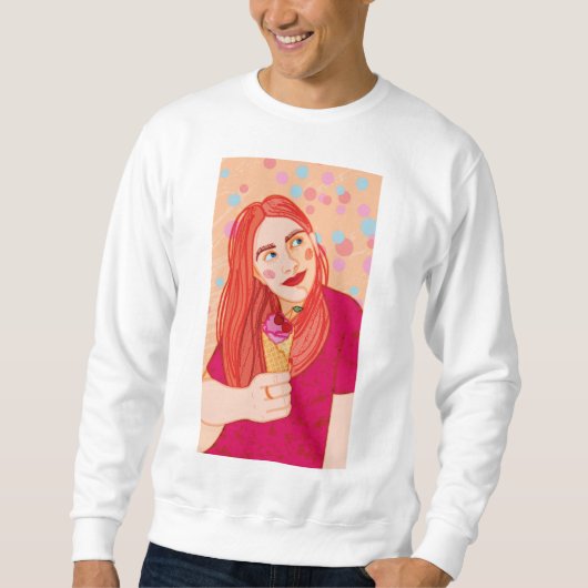 ein junges rot-haariges Mädchen. Sweatshirt (Vorderseite)