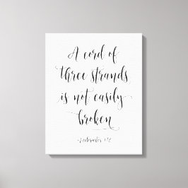 Ein Kabel mit drei Stränden, ecclesiastes 4:12 Leinwanddruck