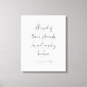 Ein Kabel mit drei Stränden, ecclesiastes 4:12 Leinwanddruck (Vorderseite)