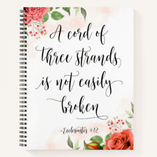 Ein Kabel mit drei Stränden, ecclesiastes 4:12 Notizblock