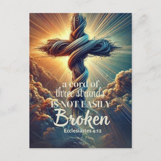 "Ein Kabel mit drei Strängen" Ecclesiastes 4:12 Postkarte (Vorderseite)