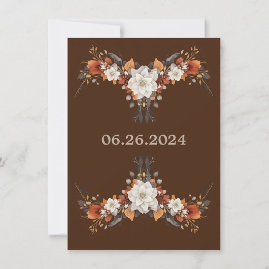 Ein Kaffee & Creme Herbst Blumenkonzert Einladung (Rückseite)