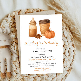 Ein Kaffee Kürbis Herbst Brauen Babydusche Einladung