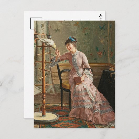 Ein Kakadu | Gustave Léonard de Jonghe Postkarte (Vorne/Hinten)