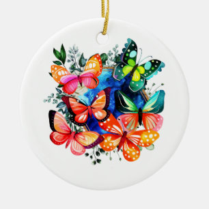 Ein Kaleidoskop von Schmetterlingen Keramik Ornament