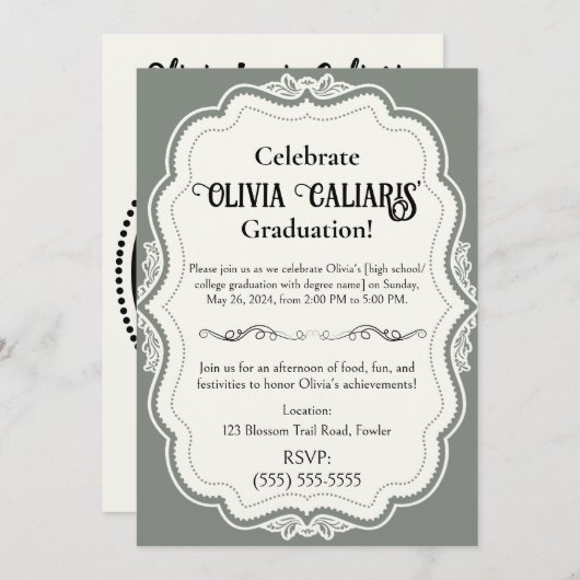 Ein Kaleidoskop zum Feiern: Spanisch Grün Einladung (Vorne/Hinten)