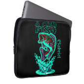 ein kalter Fisch mit cooler Kunst, personalisiert Laptopschutzhülle (Vorne Rechts)