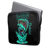 ein kalter Fisch mit cooler Kunst, personalisiert Laptopschutzhülle (Vorderseite Links)