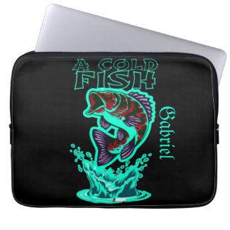 ein kalter Fisch mit cooler Kunst, personalisiert Laptopschutzhülle