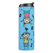 Ein kalter Welthermaltumbler Thermosbecher (Nach links gedreht)