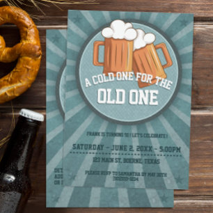 Ein kaltes Bier für die alte Party zum Geburtstag Einladung