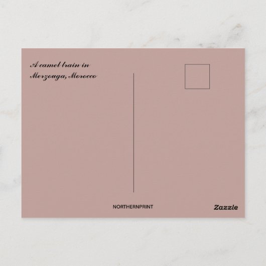 Ein Kamelzug in Merzouga Marokko Postkarte (Rückseite)