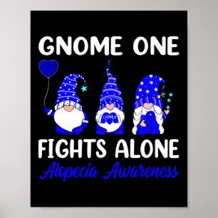 Ein Kampf allein Blue Ribbon Alopezie Bewusstsein Poster