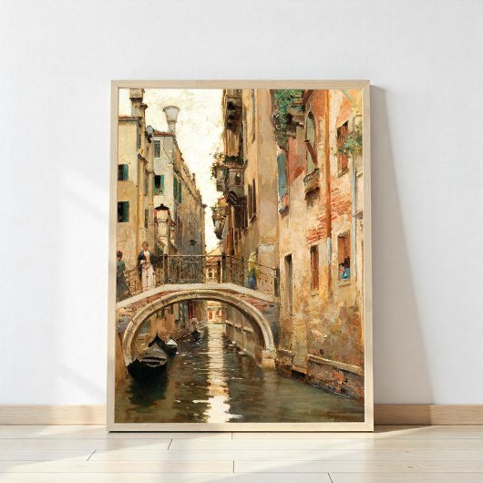 Ein Kanal in Venedig Poster