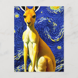 Ein Känguru in der frühen Nacht Postkarte