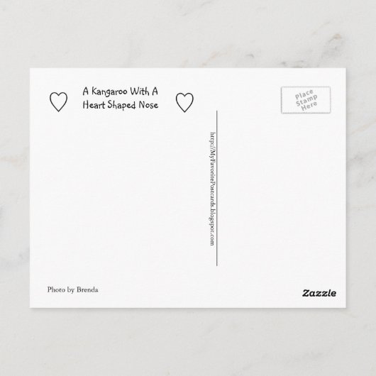 Ein Känguru mit einer herzförmigen Nase Postkarte (Rückseite)