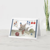 Ein Kaninchen, das einen Weihnachtshut knallt Karte (Vorderseite)