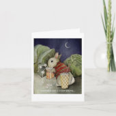 Ein Kaninchen genießt einen Imbiss Karte (Vorderseite)