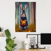 Ein Kaninchen im Wald | AI Art Poster (Heimbüro)