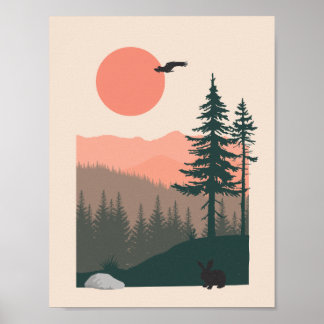 Ein Kaninchen im Wald Poster