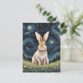 Ein Kaninchen in der Sternennacht Postkarte (Stehend Vorderseite)