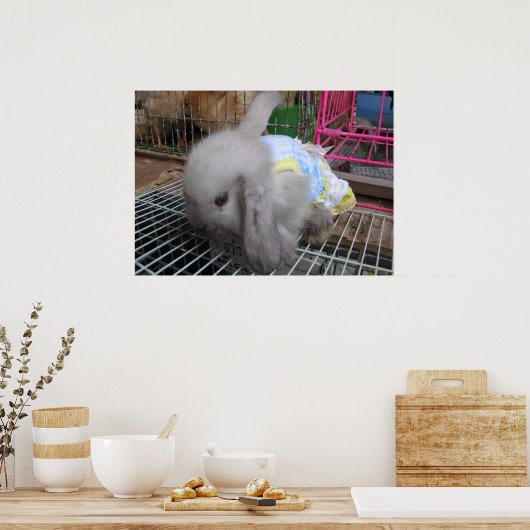 Ein Kaninchen in einem Kleid か わ い い 幸 せ Poster (Küche)