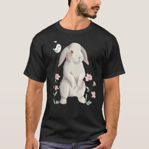 Ein Kaninchen mit Floppy-Ohren in Aquarell mit ein T-Shirt