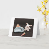 Ein Kaninchen mit seiner Änderungsaufgabe Karte (Gelbe Blume)