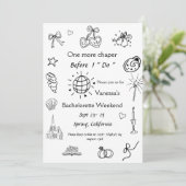 Ein Kapitel vor dem Kapellbuch Bachelorette Einladung (Stehend Vorderseite)