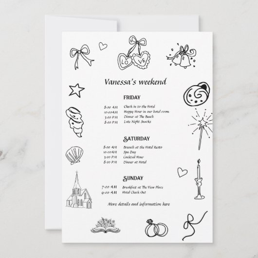 Ein Kapitel vor dem Kapellbuch Bachelorette Einladung (Rückseite)