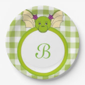 Ein karierter Drache Pappteller (Vorderseite)