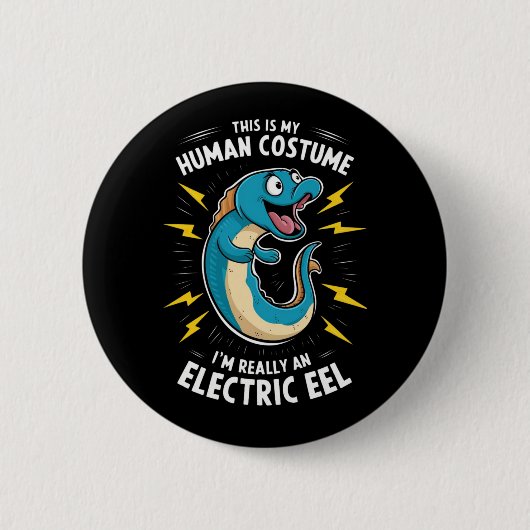Ein Karikatur-Blauaal Button (Vorderseite)