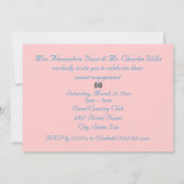 "Ein Karneval-Verlobungs-Party-" blaue/rosa Maske Einladung (Rückseite)