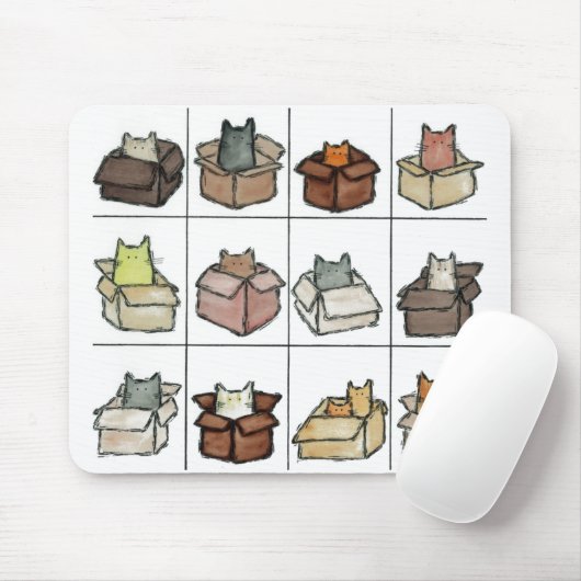 Ein Kasten für jede Katze Mousepad (Mit Mouse)