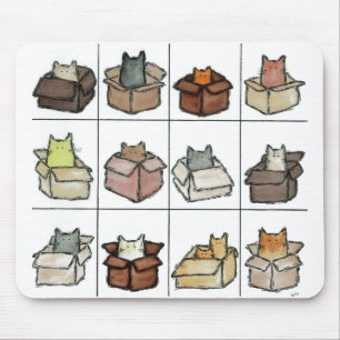 Ein Kasten für jede Katze Mousepad