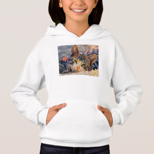 Ein Kätzchen Weihnachten Hoodie (Vorderseite)
