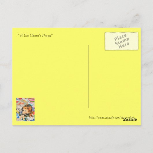 Ein Katzeneigentümergebet Postkarte (Rückseite)