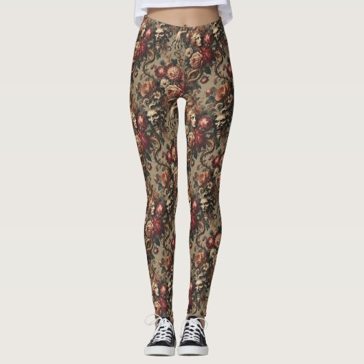 Ein Kautionär Geblüht - gotisch Viktorianisch Leggings (Vorderseite)
