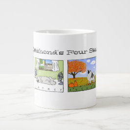 Ein Keeshond genießt die vier Jahreszeiten - Spaß  Jumbo-Tasse