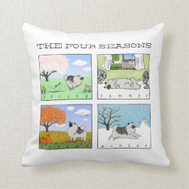 Ein Keeshond genießt die vier Jahreszeiten - Spaß  Kissen