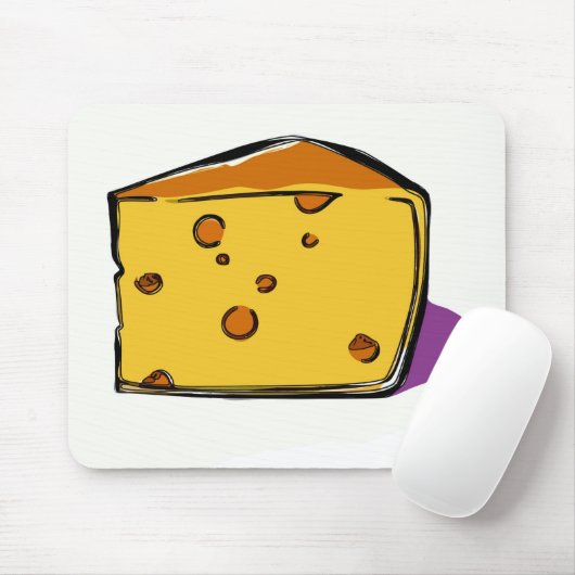 Ein-Keil-von-gelb-Käse-mit-Loch-Pop-Kunst Mousepad (Mit Mouse)