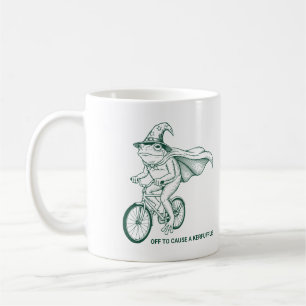 Ein Kerfuffelfrosch auf einem Bike-Funny-Tier ausl Kaffeetasse
