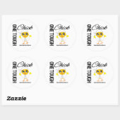 Ein Kick-Bone-Krebs-Krieger Runder Aufkleber (Blatt)