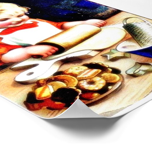 Ein Kind, das Chapathi macht Poster (Ecke)