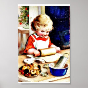 Ein Kind, das chapathi macht Poster