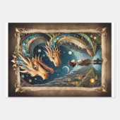 Ein Kind und Drachen in einer Fantasiewelt Geschenkpapier Set (Vorderseite 2)