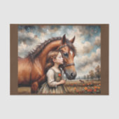 Ein Kind und ihr Pferd: eine Liebe Seidenpapier (Vorderseite)